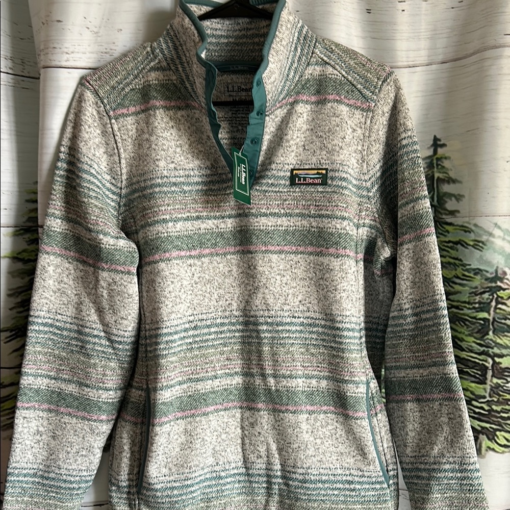 L.L.Bean Stormy Striped Pullover Sweater